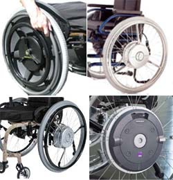 Power assist wheelchair wheels