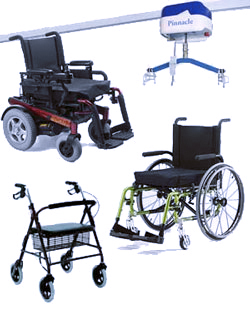 wheelchairs, walker, ceiling lift